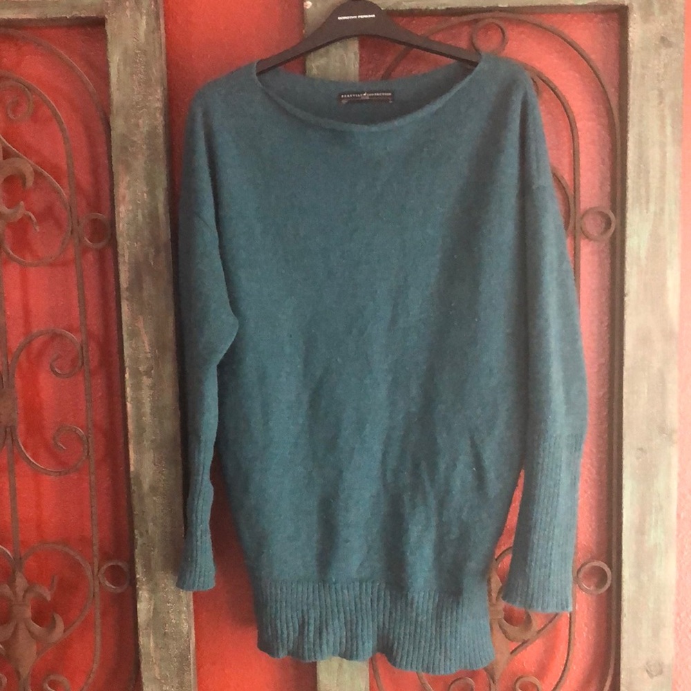 Teal boatneck tunic sweater